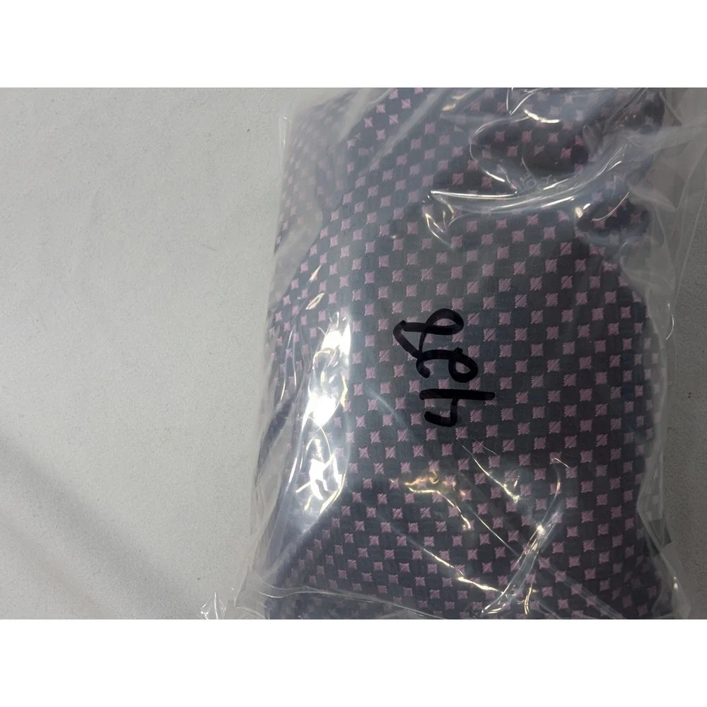 Barneys New York Tie Purp Silk Geometric Floral Medallion Tie Hand Made in Italy